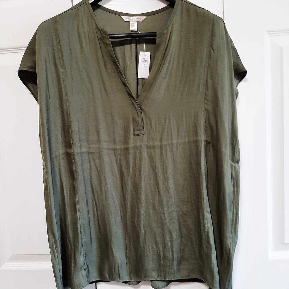 NWT Banana Republic Sage Green Dolman Top Sz XL Tall XLT
